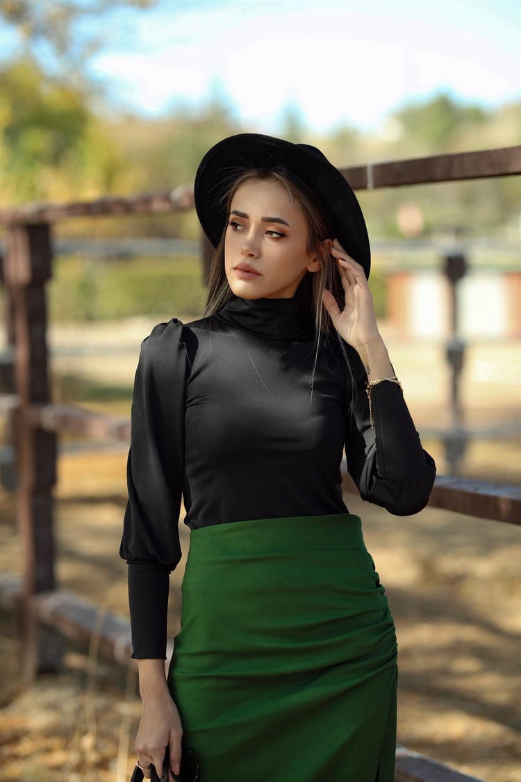 Siyah Karpuz Kol Bluz