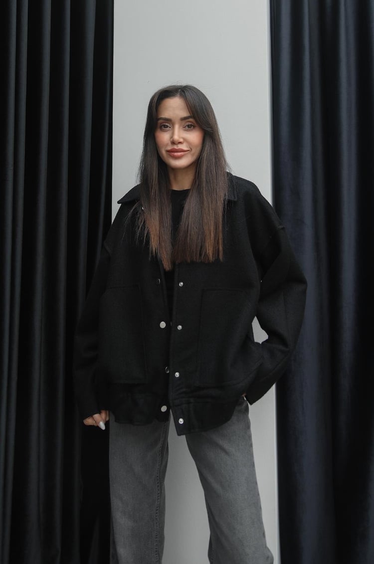 Siyah Lahey Bomber Ceket