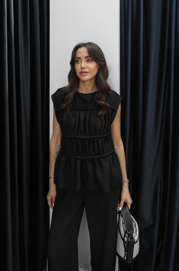 Siyah Layer Bluz Pantolon Takım