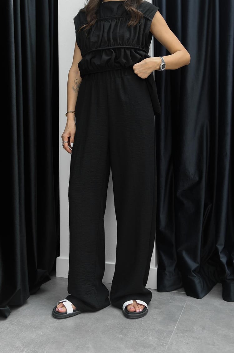 Siyah Layer Bluz Pantolon Takım