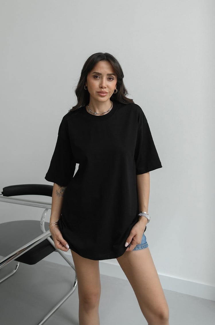 Siyah Oversize Basic Tişört