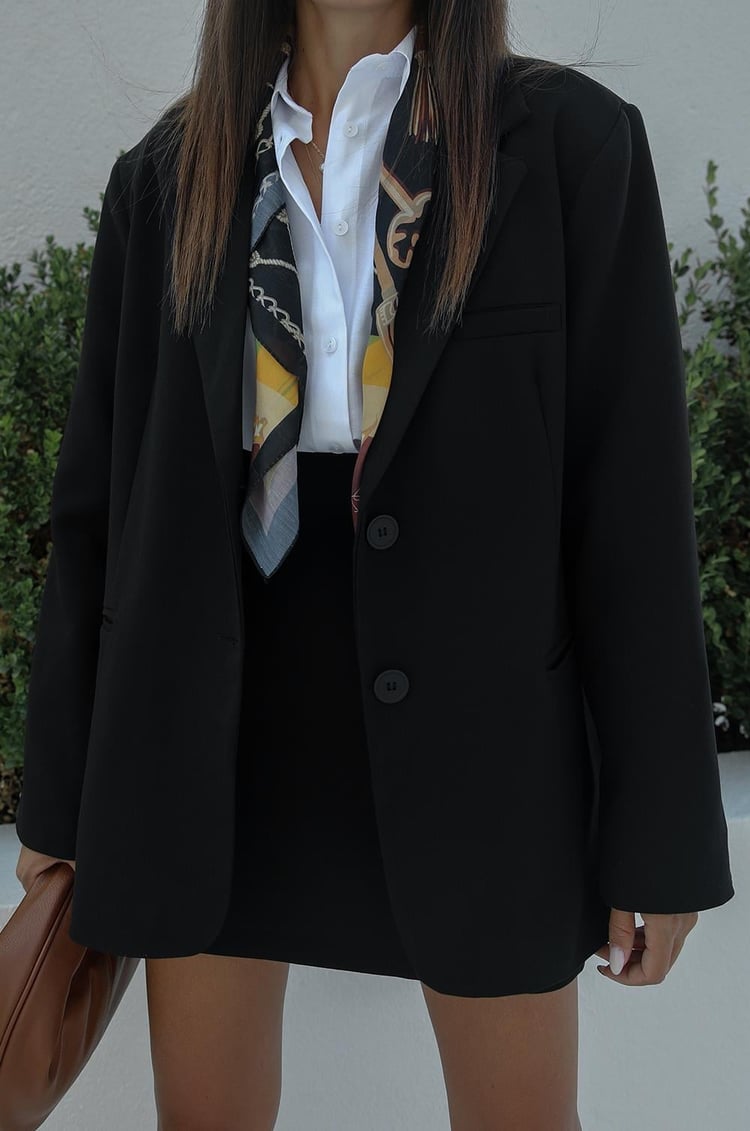 Siyah Oversize Blazer Ceket