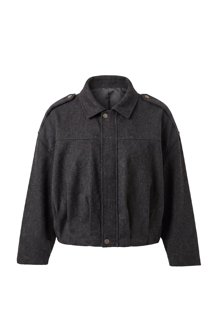 Siyah Oversize Bomber Ceket