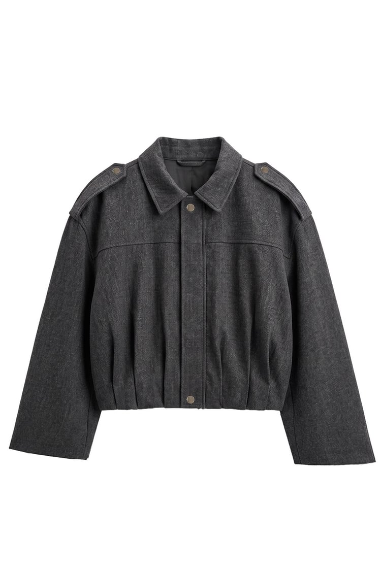 Siyah Oversize Bomber Ceket