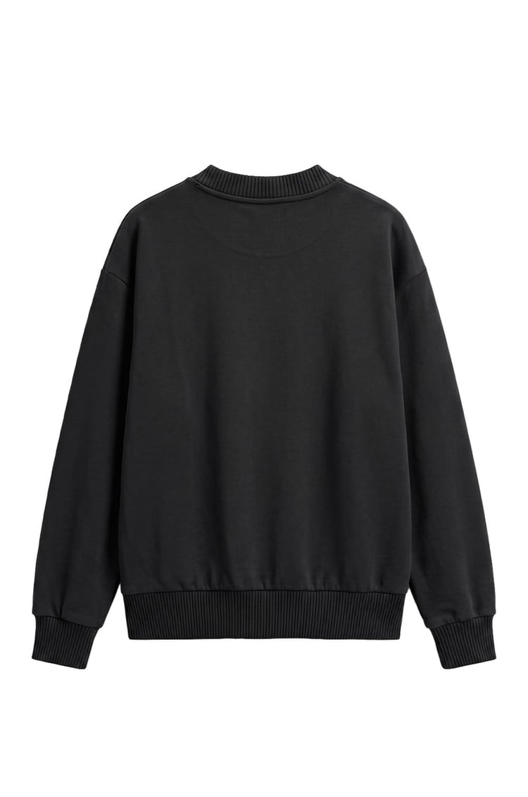 Siyah Paltolu Teddy Baskılı Sweatshirt
