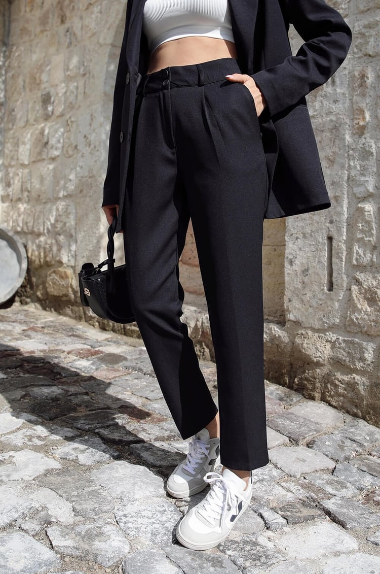 Siyah Pantolon Blazer Takım