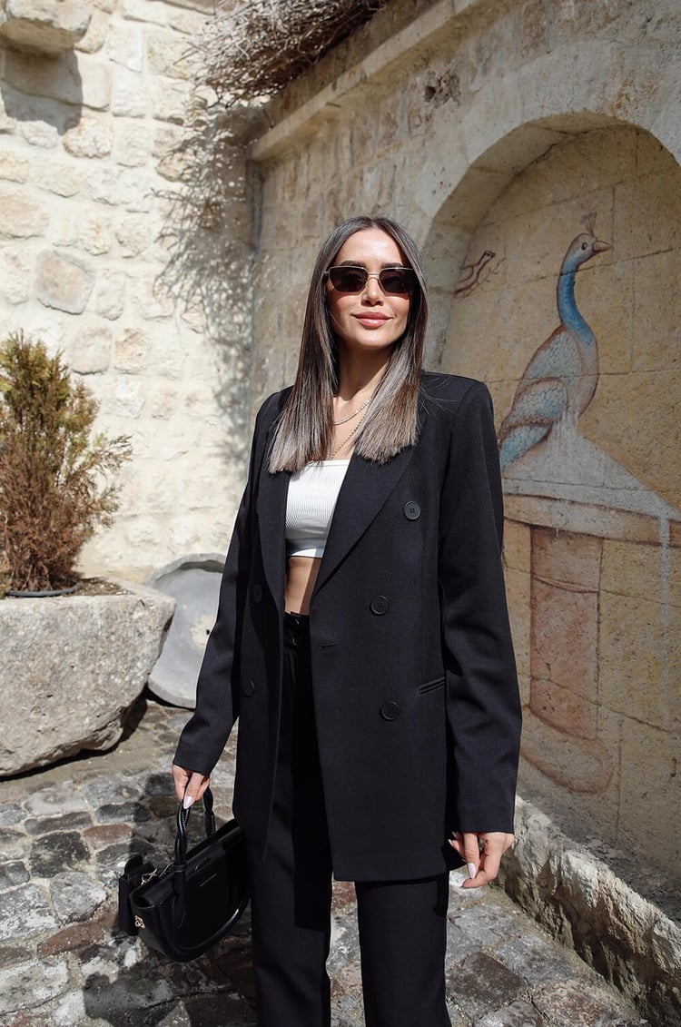 Siyah Pantolon Blazer Takım