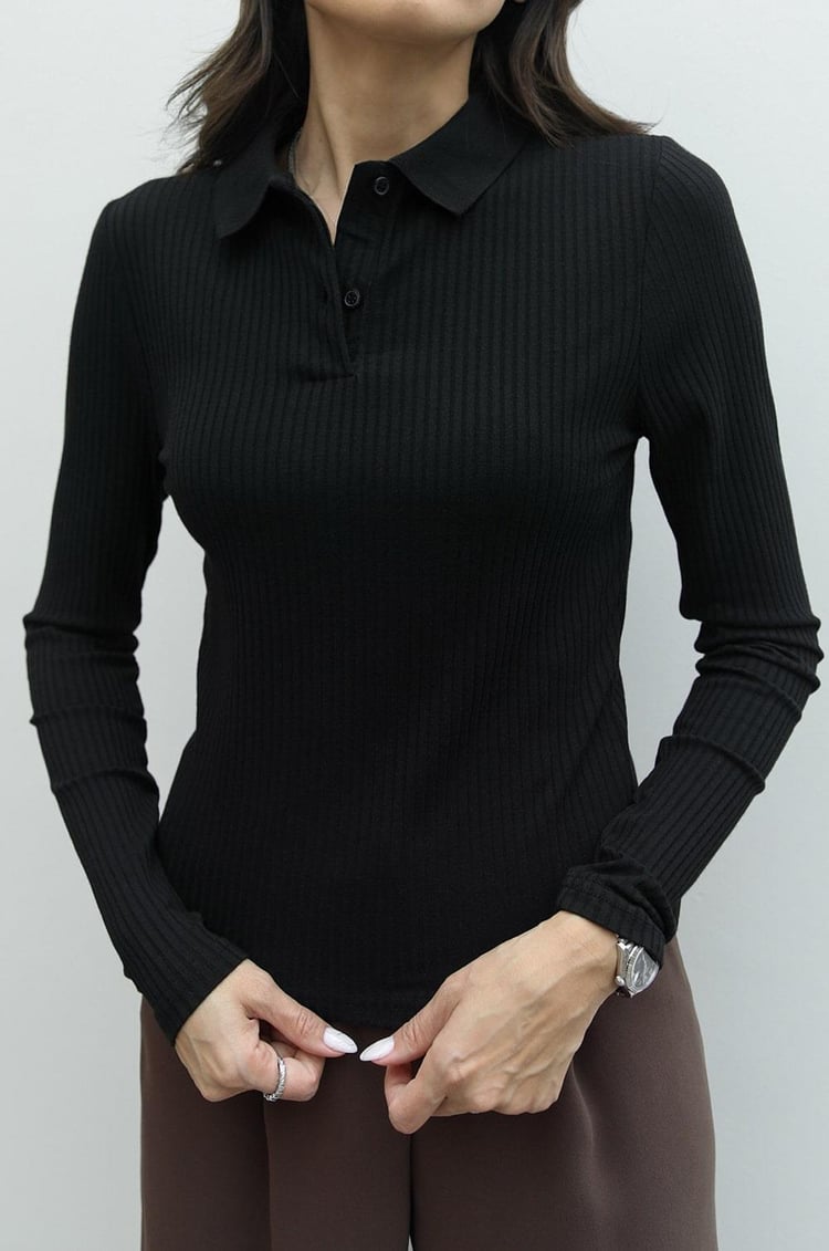 Siyah Patlı Basic Bluz