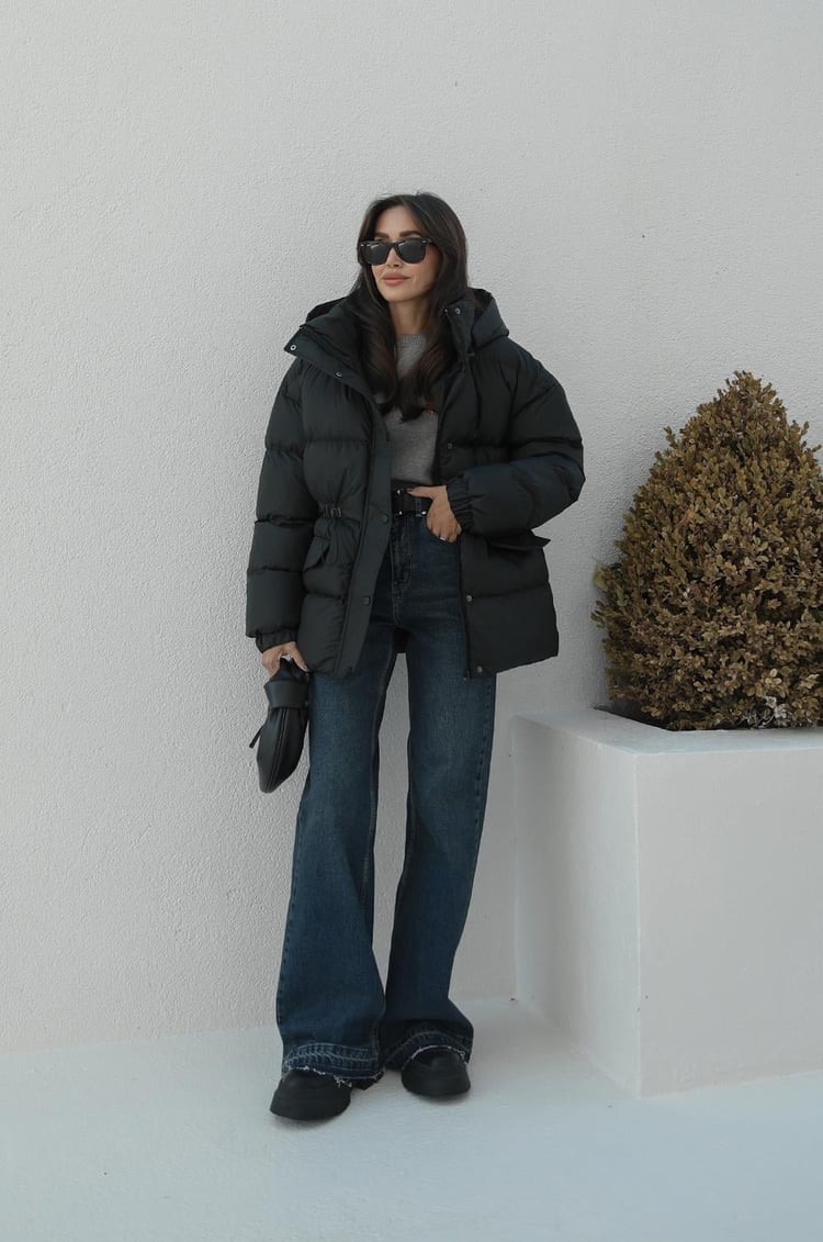 Siyah Patton Şişme Mont