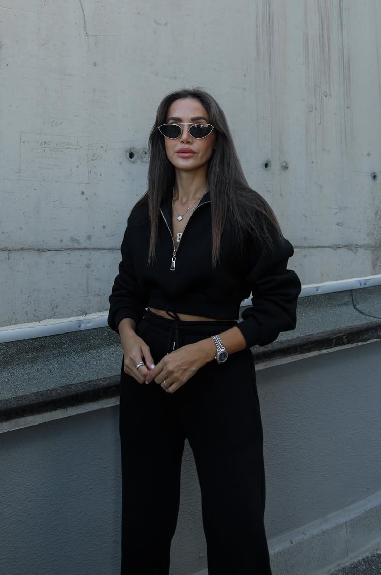 Siyah Sharon Eşofman Takım