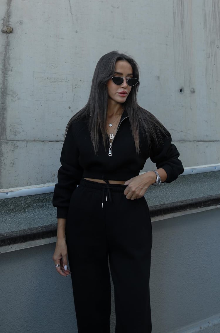 Siyah Sharon Eşofman Takım