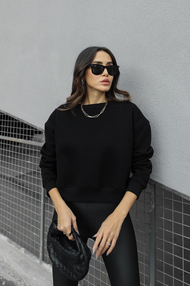 Siyah Short Sweatshirt