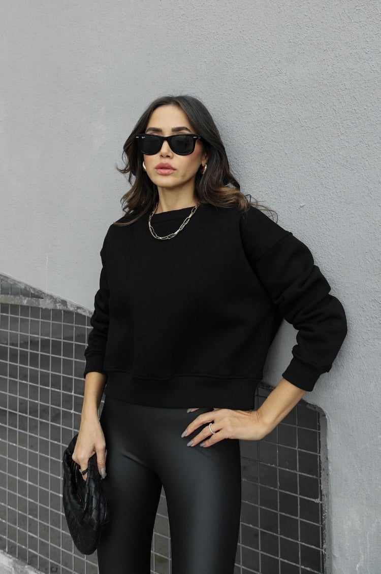 Siyah Short Sweatshirt