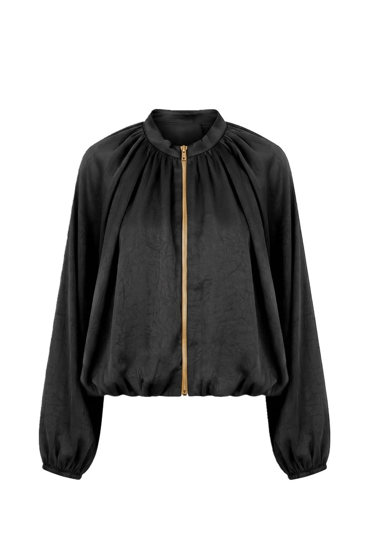 Siyah Soho Bomber Ceket Pantolon Saten Takım