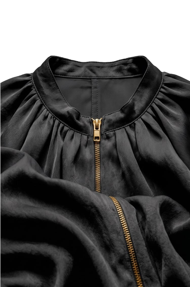 Siyah Soho Bomber Ceket Pantolon Saten Takım
