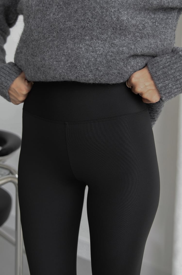 Siyah Stretchy Şardonlu Tayt