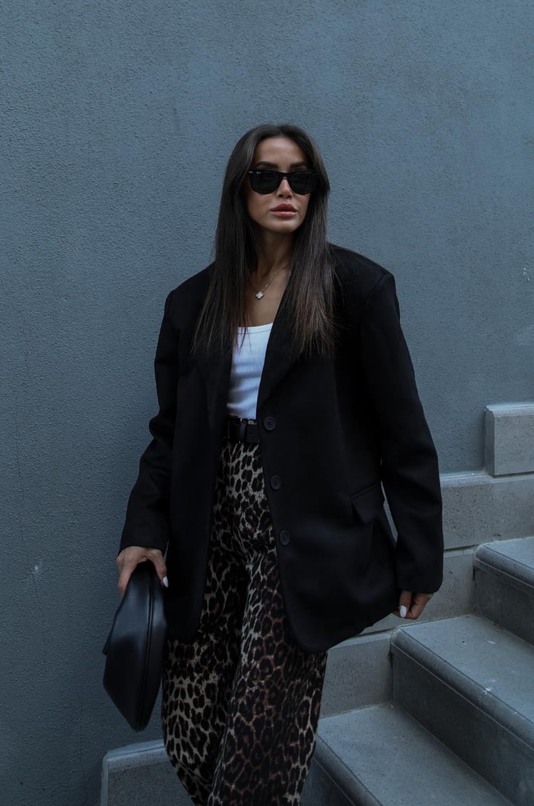Siyah Süet Blazer Ceket