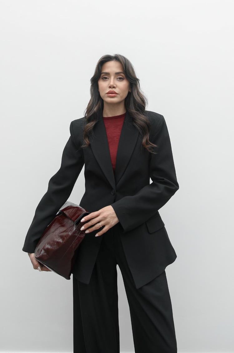 Siyah Tek Düğme Blazer Pantolon Takım