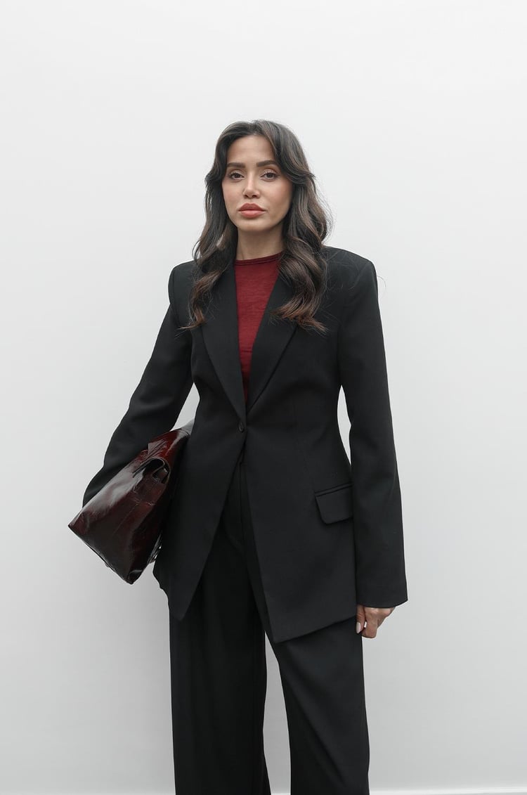 Siyah Tek Düğme Blazer Pantolon Takım