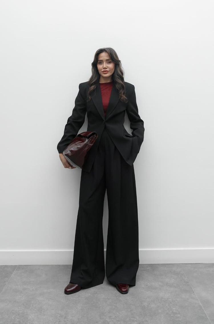 Siyah Tek Düğme Blazer Pantolon Takım