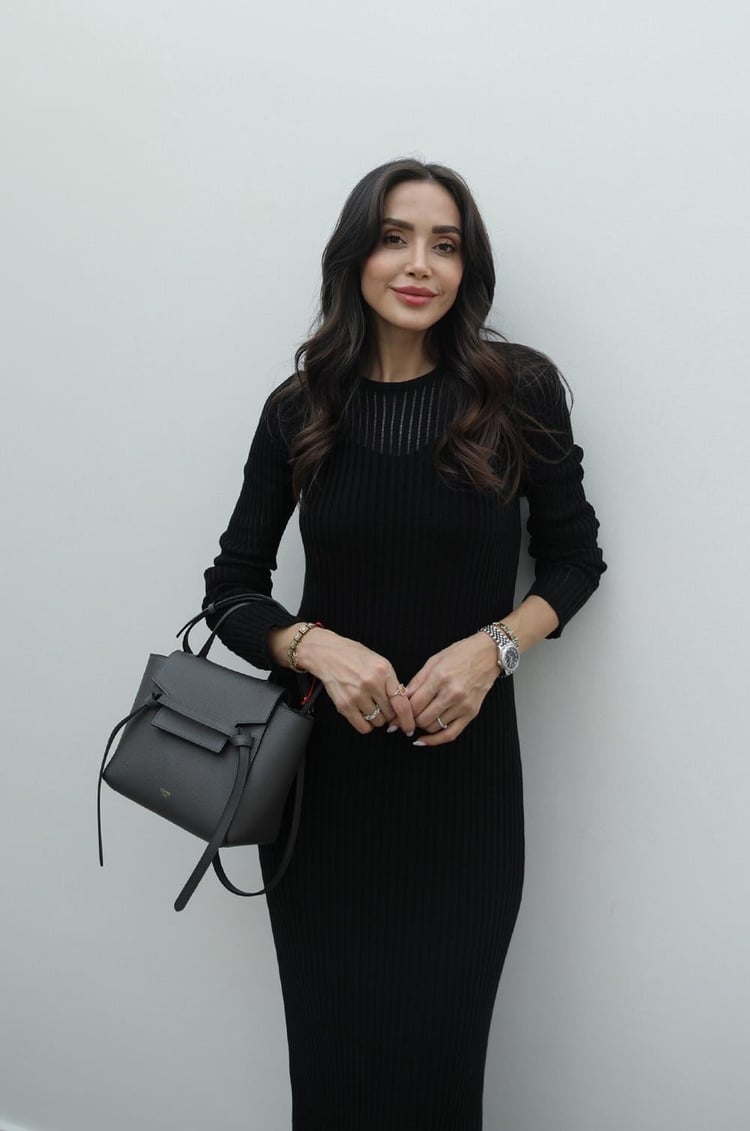 Siyah Uzun Transparan Elbise