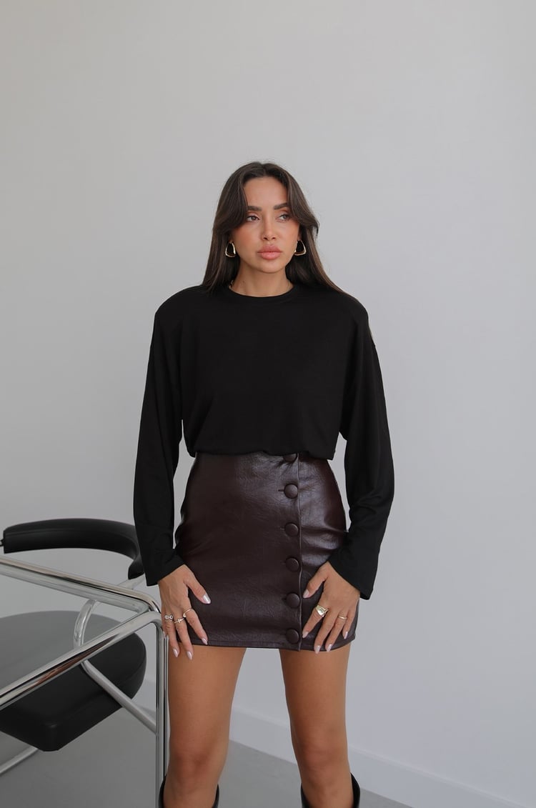 Siyah Vatkalı İnce Sweatshirt