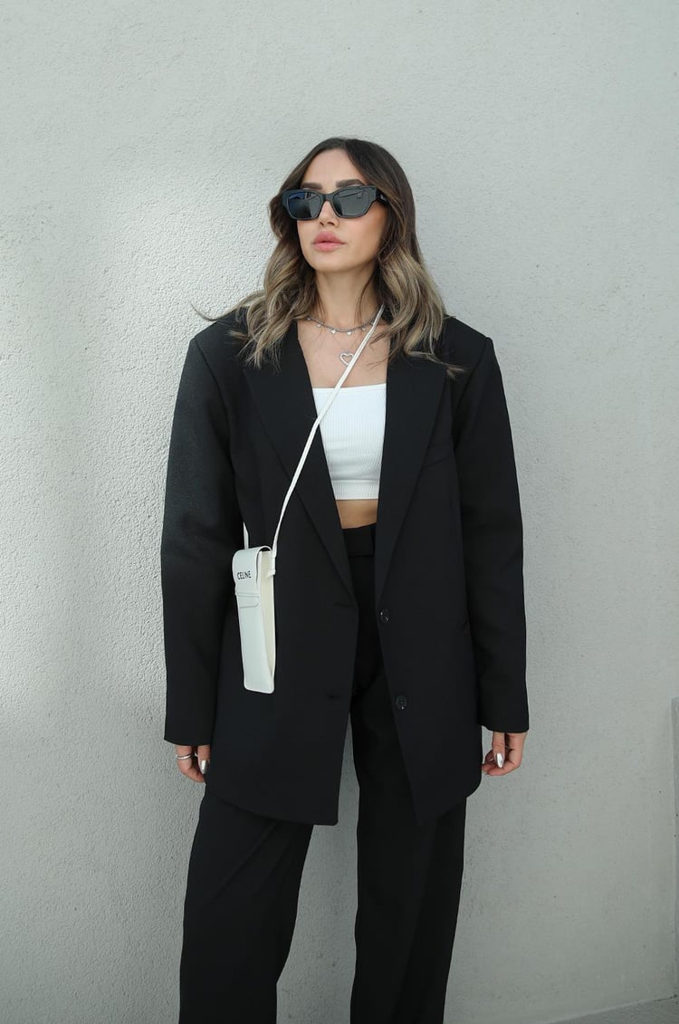 Siyah Vatkalı Odeon Premium Blazer Ceket