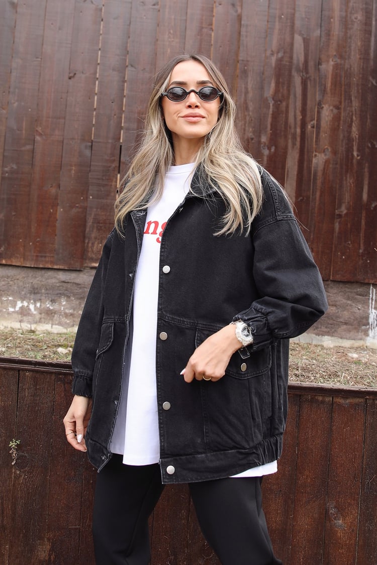 Siyah Vintage Kot Ceket