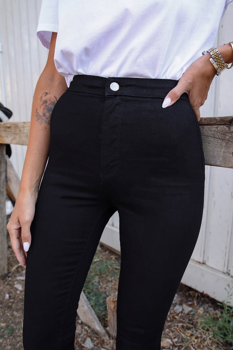 Siyah Yüksek Bel Skinny Jean
