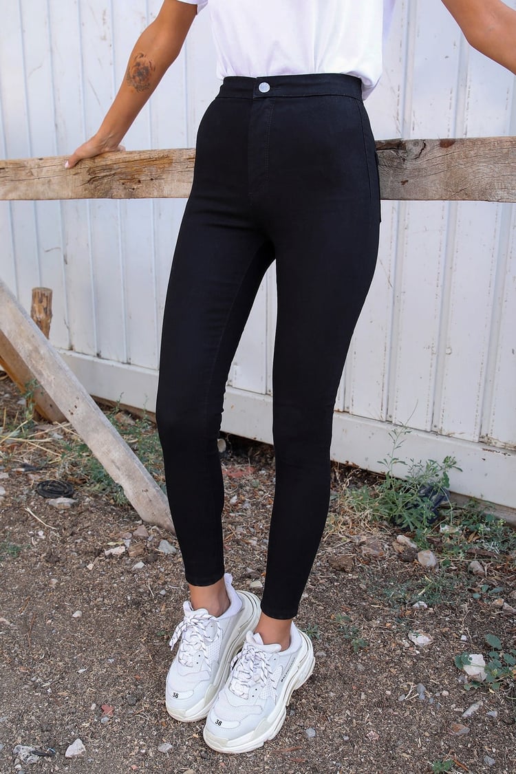 Siyah Yüksek Bel Skinny Jean