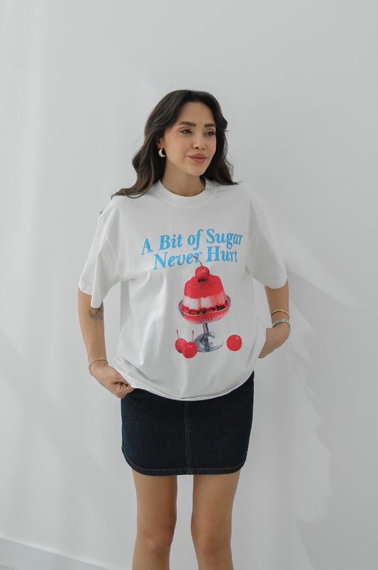 Sugar Never Baskılı Tişört