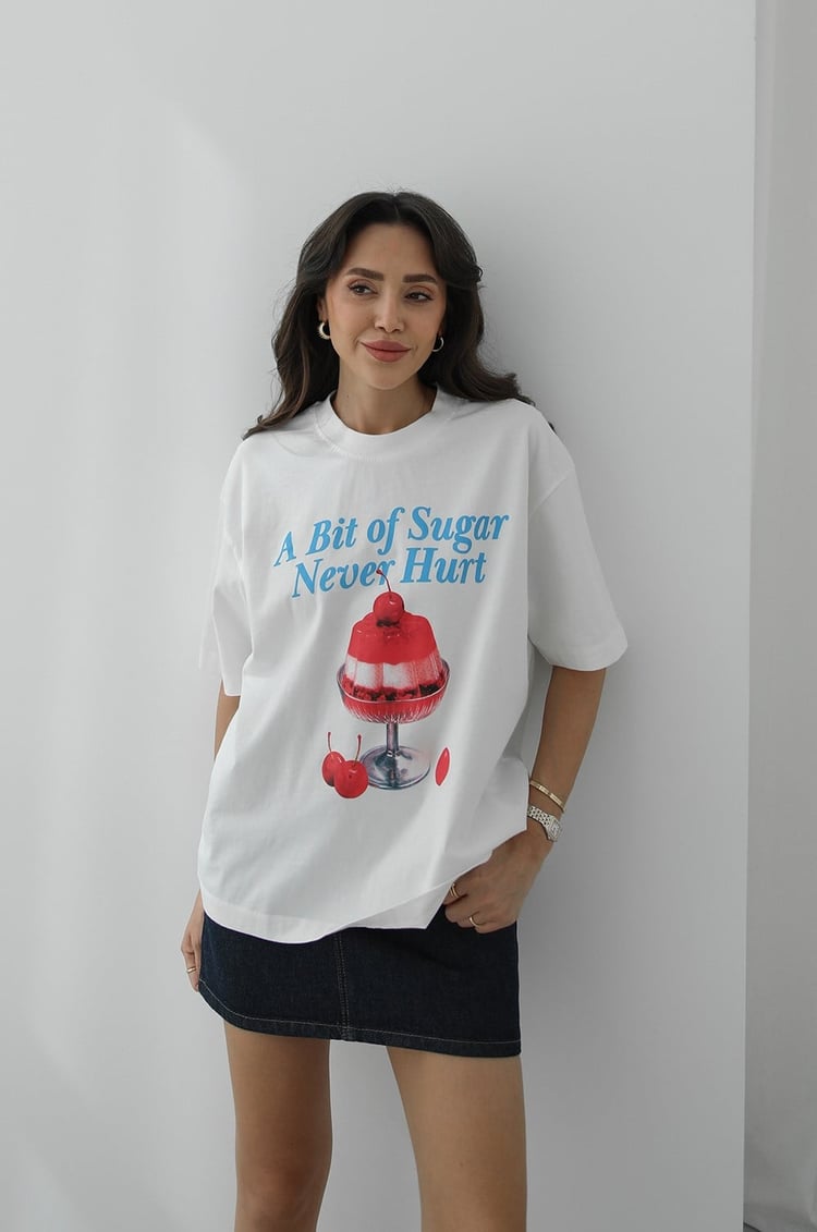 Sugar Never Baskılı Tişört