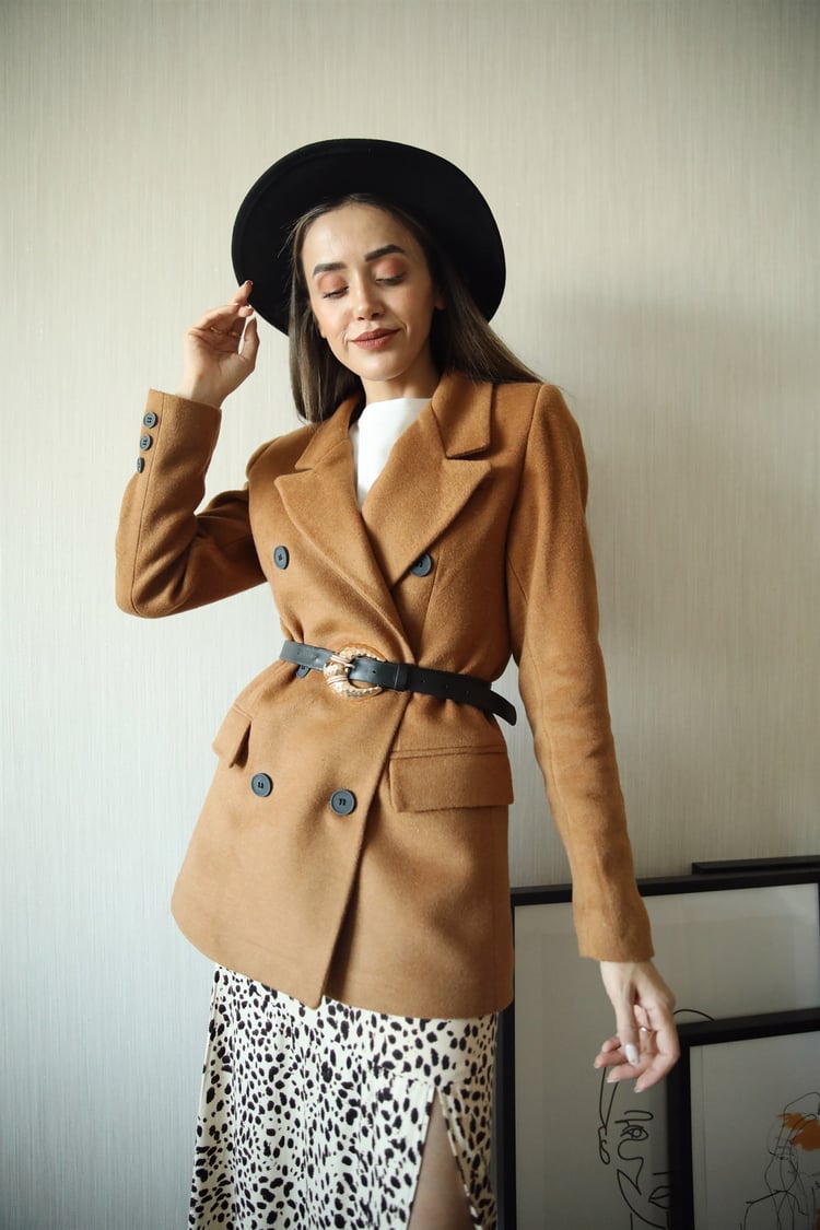 Taba Kaşe Blazer Ceket