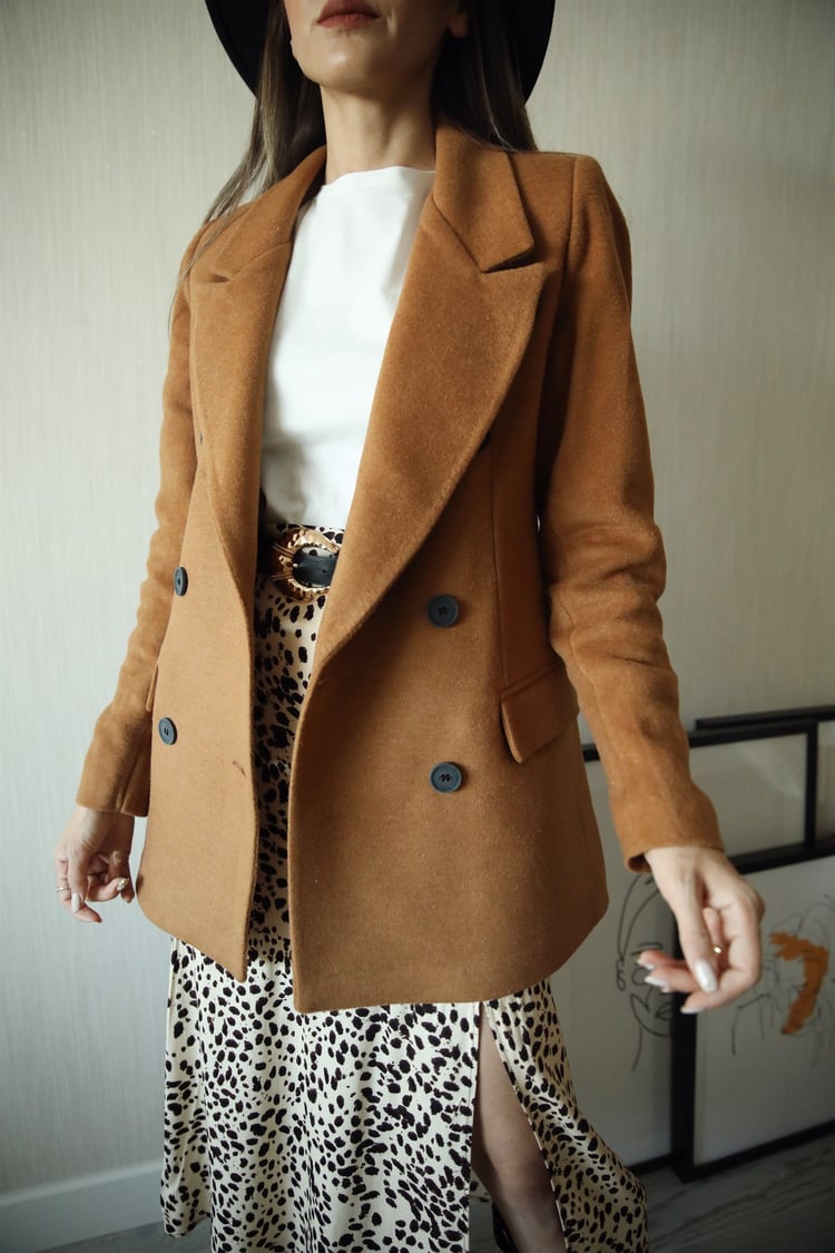 Taba Kaşe Blazer Ceket