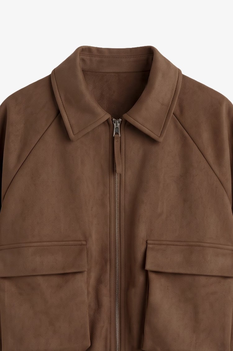 Taba Torba Cepli Süet Bomber Ceket
