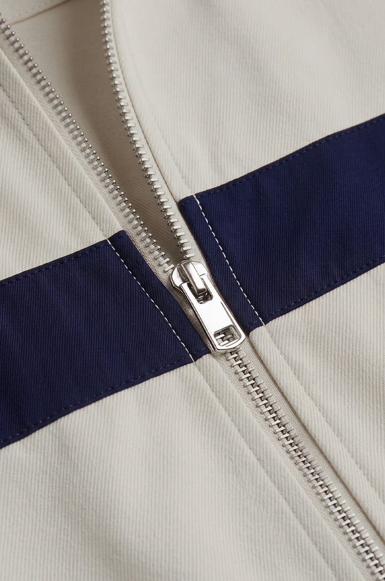 Taş Rengi Kontrast Detaylı Gabardin Ceket