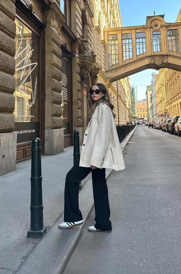 Taş Rengi Oversize Blazer Ceket