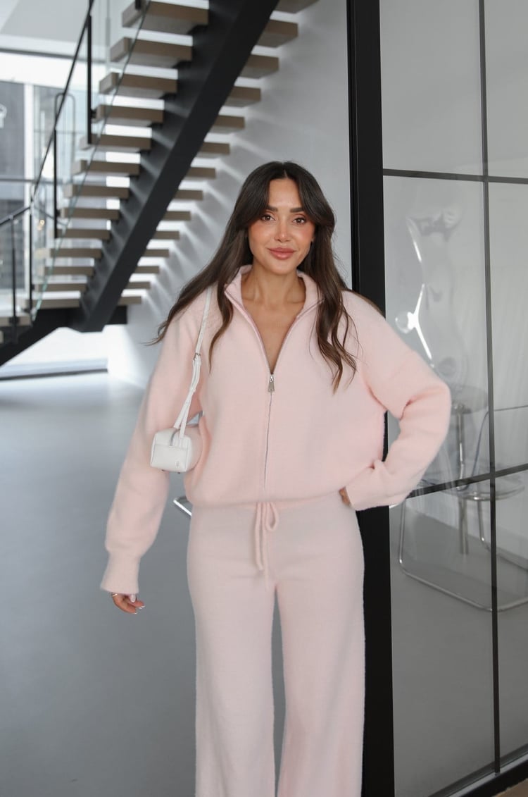 Toz Pembe Kavya Çift Fermuarlı Yumoş Takım