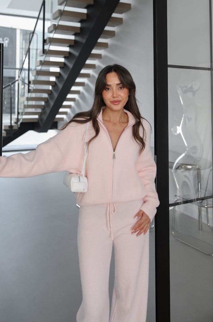 Toz Pembe Kavya Çift Fermuarlı Yumoş Takım