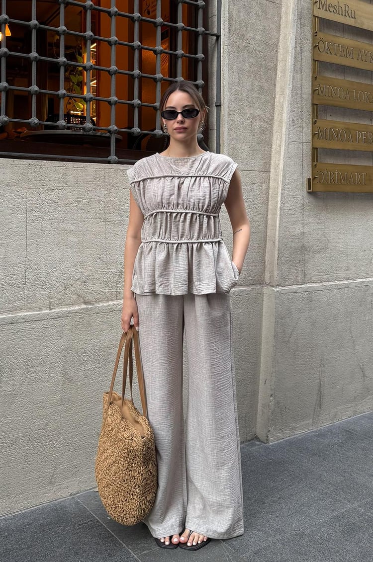 Vizon Layer Bluz Pantolon Takım