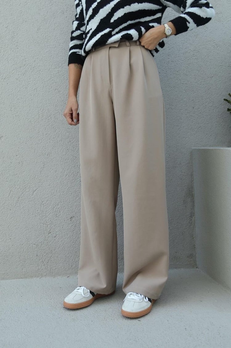 Vizon Pleated Palazzo Pantolon