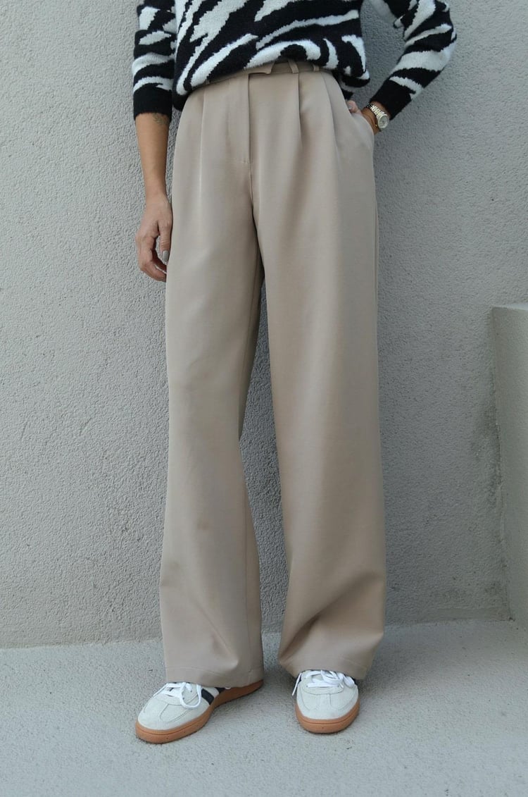 Vizon Pleated Palazzo Pantolon