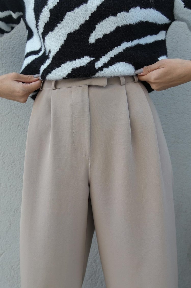 Vizon Pleated Palazzo Pantolon