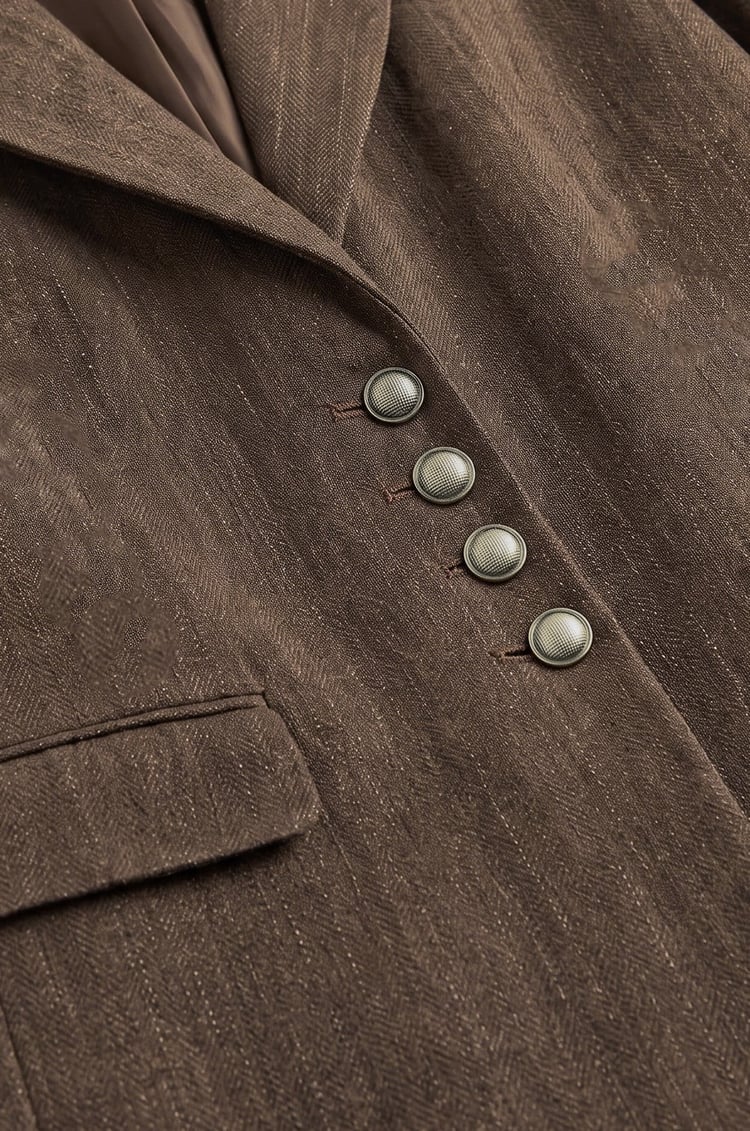 Vizon Şönil Kadife Vatkalı Blazer Ceket