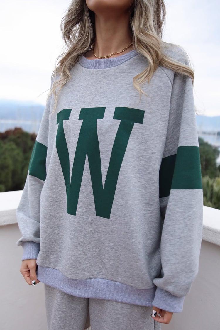 W Baskılı Sweat Şort Takım