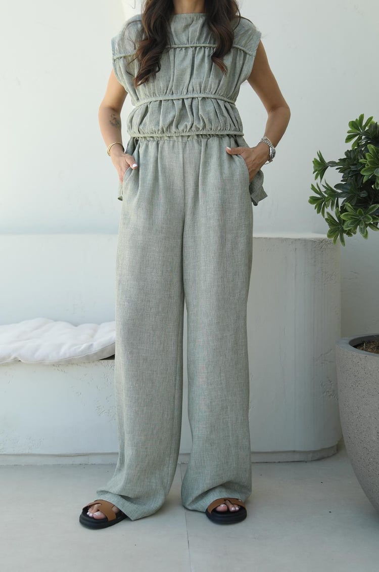 Yeşil Layer Bluz Pantolon Takım