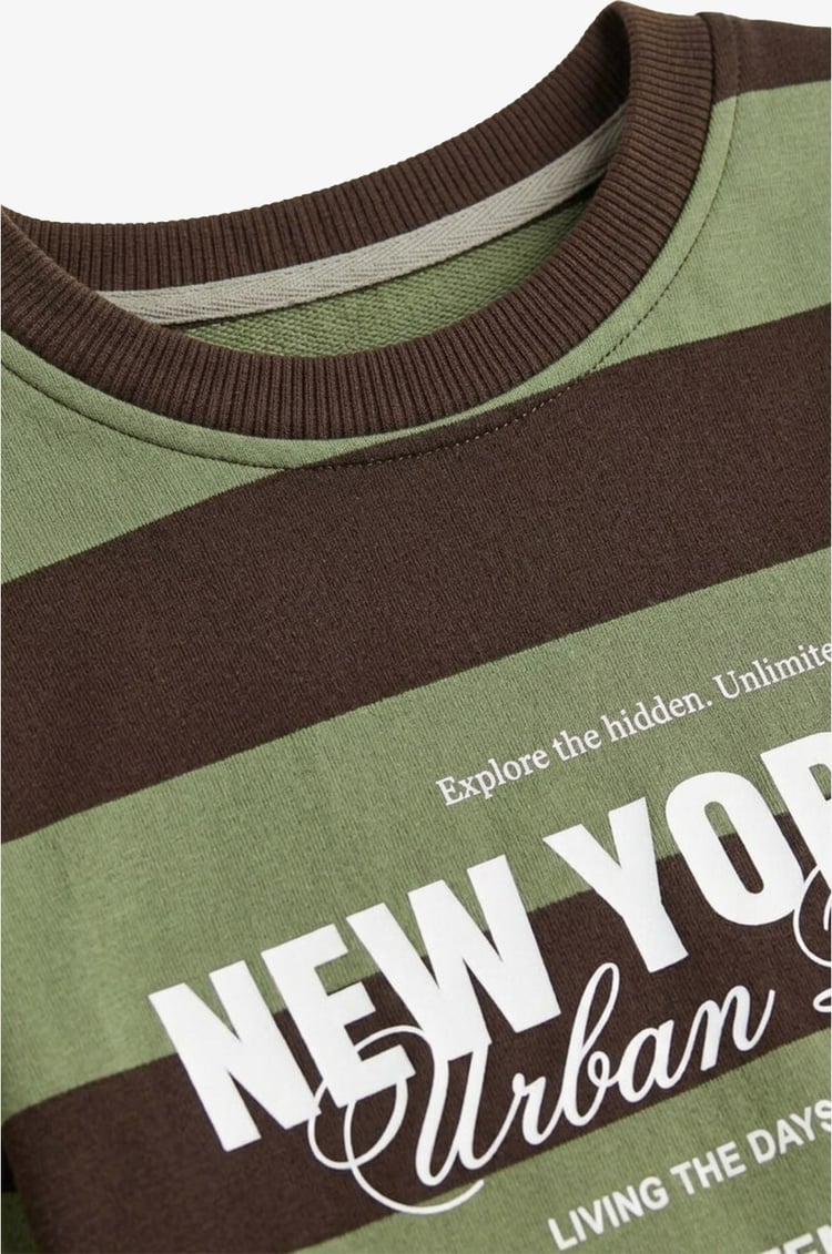 Yeşil New York City Baskılı Sweatshirt