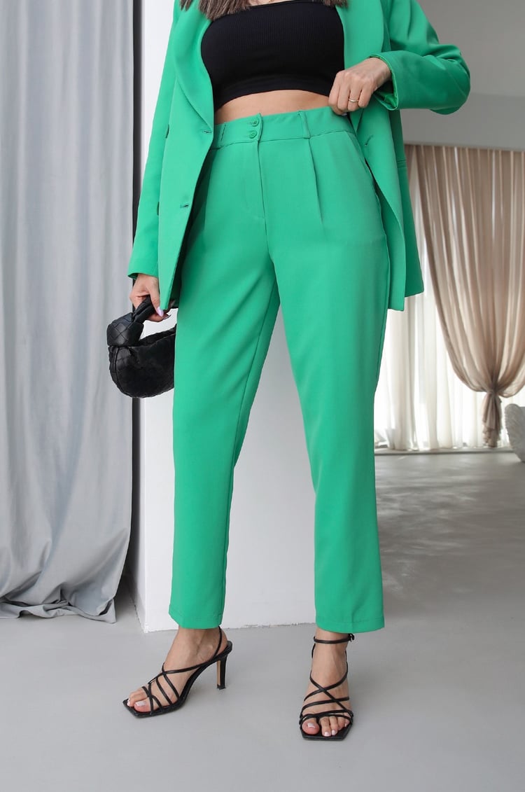 Yeşil Pantolon Blazer Takım