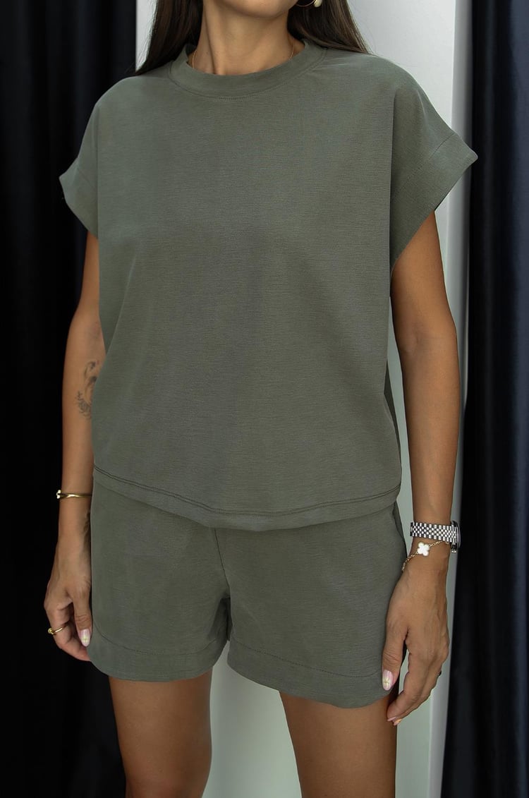 Yeşil Patrick Bluz Şort Modal Takım