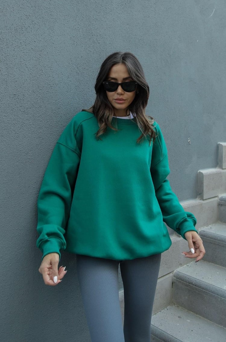 Yeşil Tove Basic Sweatshirt